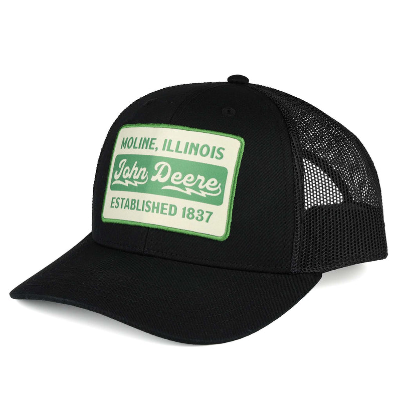 John Deere Vintage Style Patch Black Mesh Back Hat