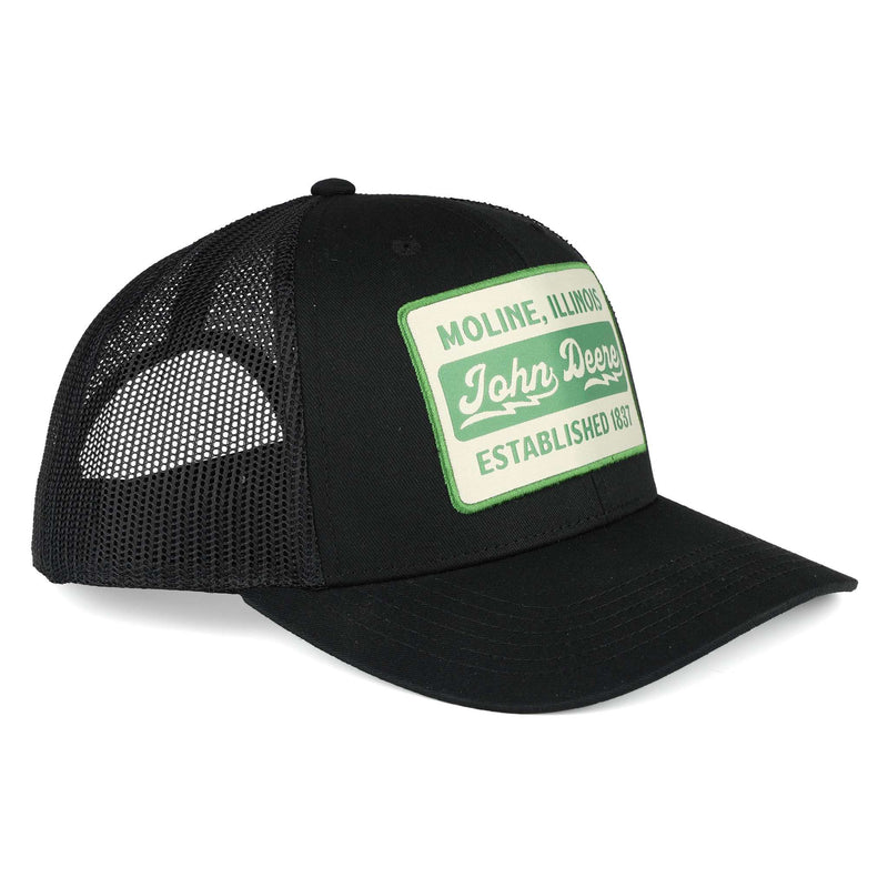John Deere Vintage Style Patch Black Mesh Back Hat
