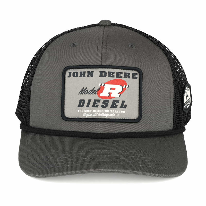 John Deere Model R Diesel Gray & Black Mesh Back Hat