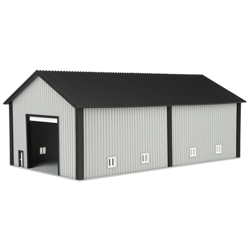 1/64 50 by 100 Shop Dark Grey with White Door by Microville Toys