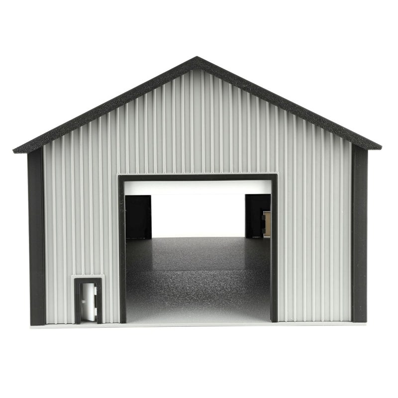 1/64 50 by 100 Shop Dark Grey with White Door by Microville Toys