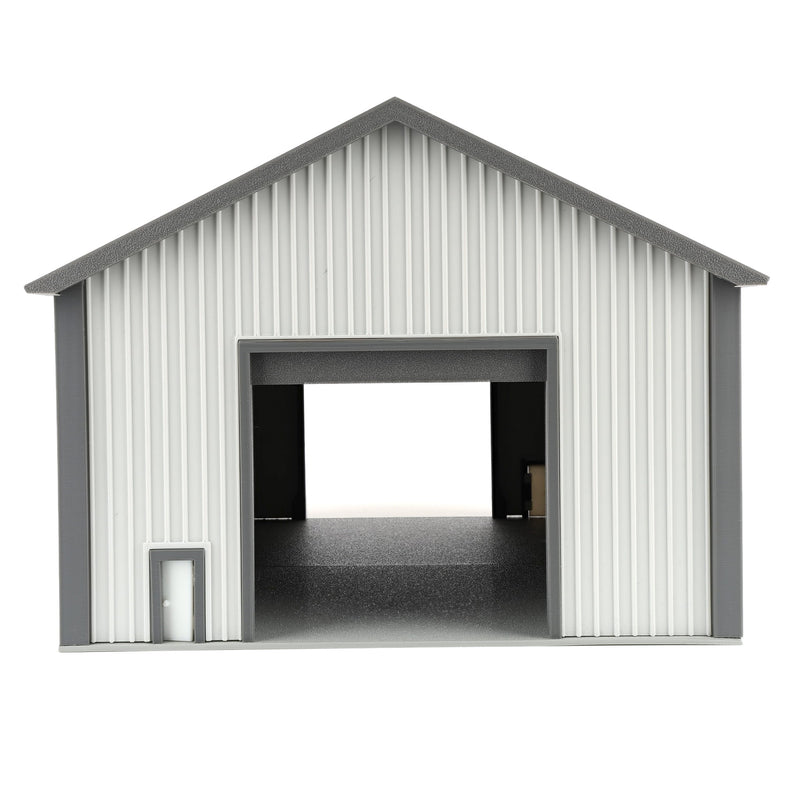 1/64 50 by 100 Shop Light Grey with Dark Door by Microville Toys