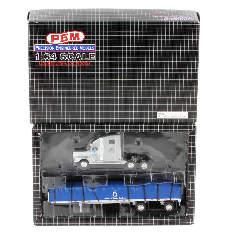 1/64 Freightliner Semi Truck with Flatbed Trailer & Tarp Load by PEM, PPG Deco