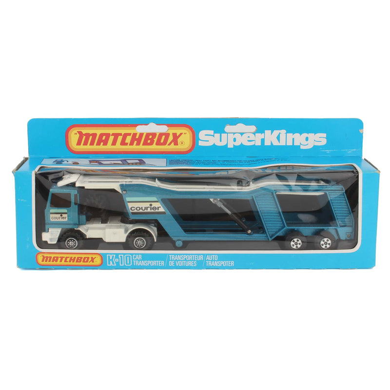 Matchbox SuperKings K-10 Blue Courier Car Transporter Carrier Truck