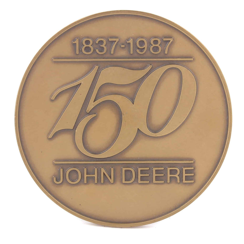 1987 John Deere 150 Plow Anniversary Bronze Medallion by Medallic Art Co
