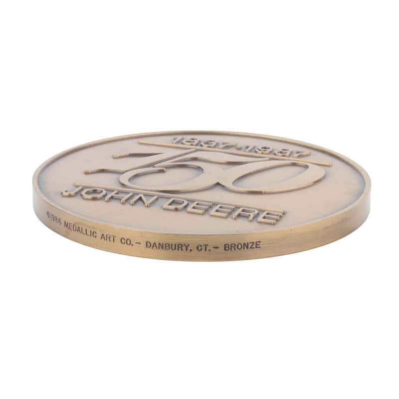 1987 John Deere 150 Plow Anniversary Bronze Medallion by Medallic Art Co