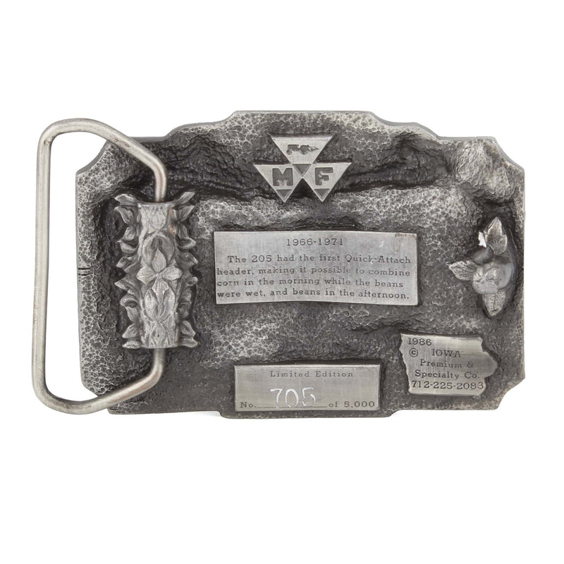 Massey Ferguson 205 Combine Limited Edition Metal Belt Buckle