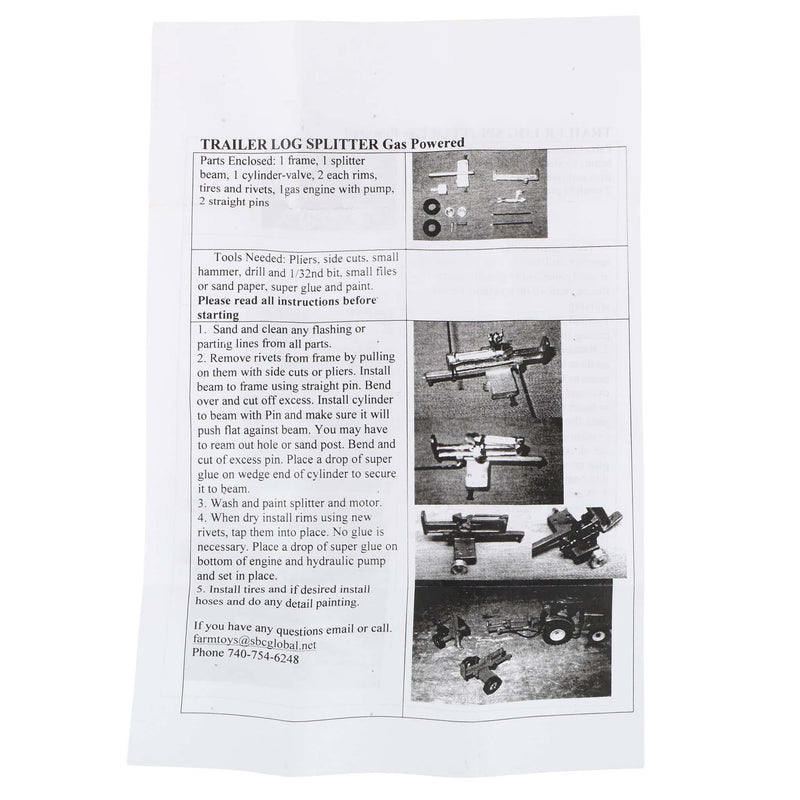 1/64 Metal Wood Splitter Trailer Kit by Moores Toys