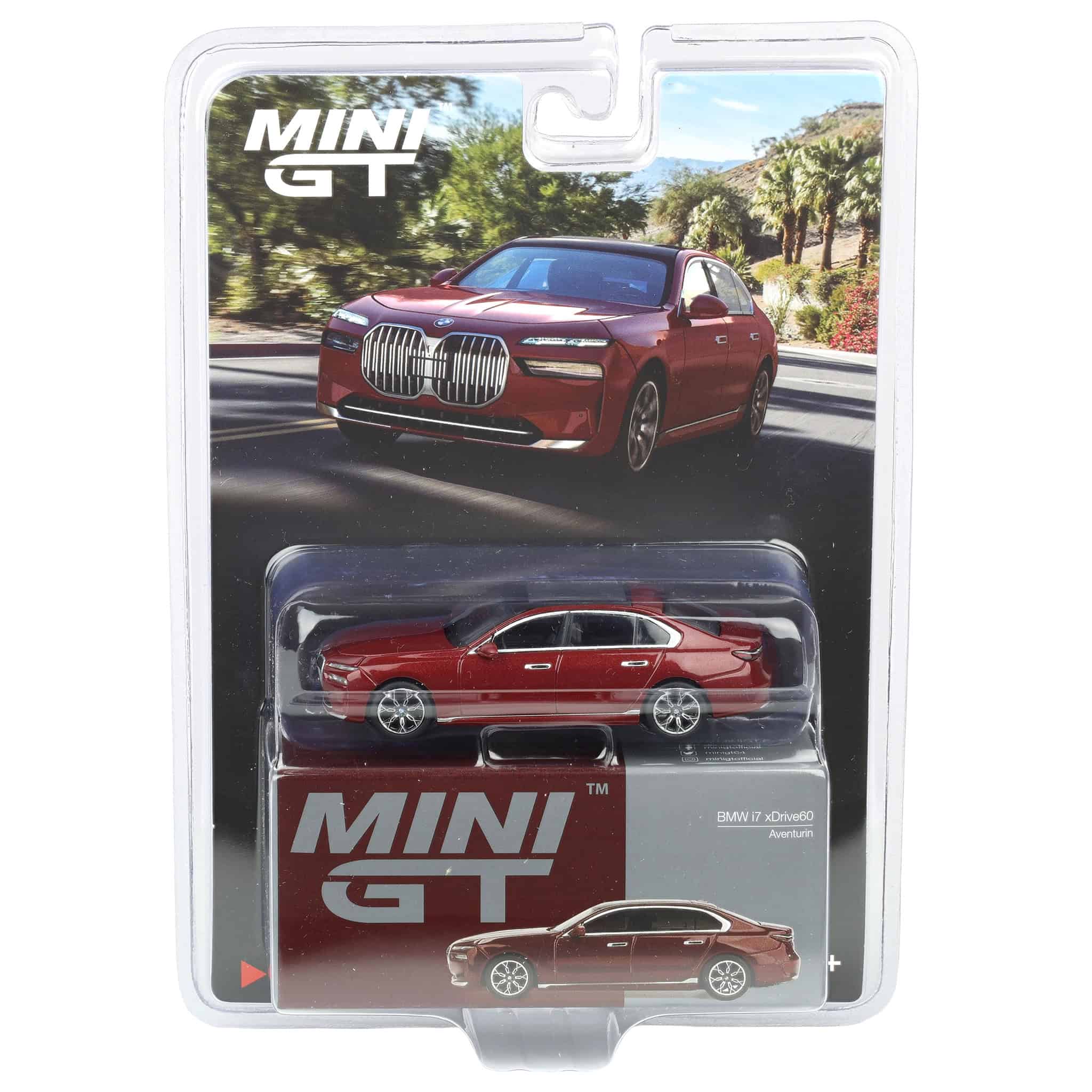 1/64 BMW i7 xDrive60 Aventurin, Red, Mini GT — Outback Toys