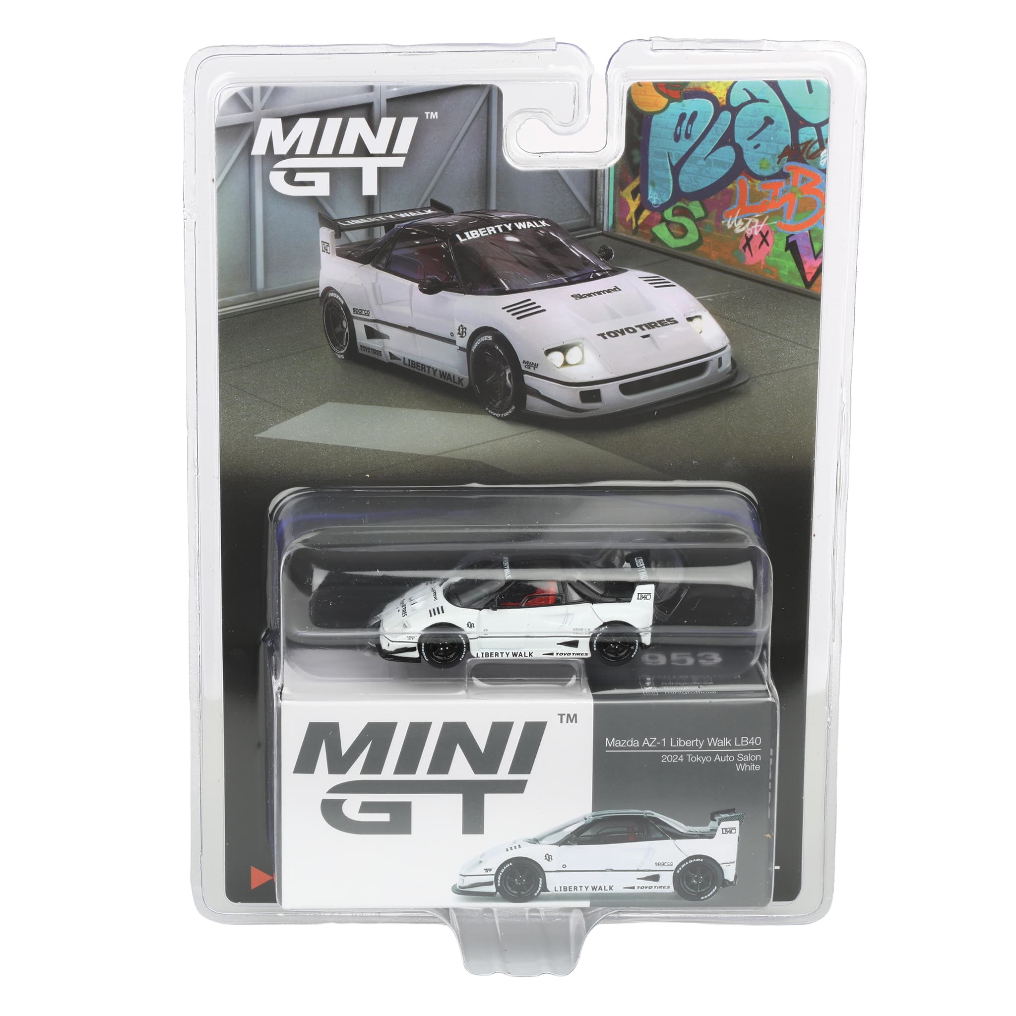 1/64 Mazda AZ-1 Liberty Walk LB40, White, 2024 Tokyo A, Mini GT
