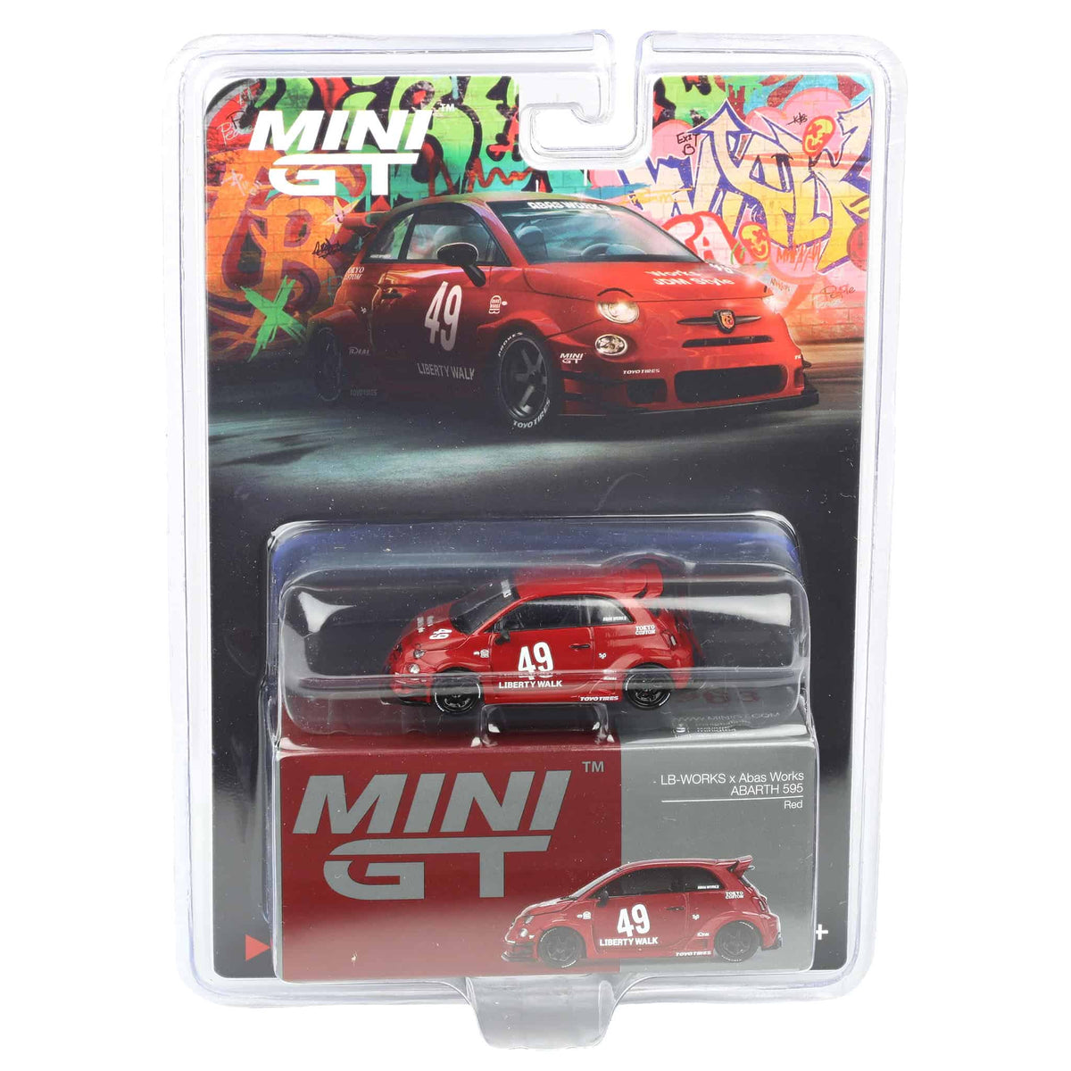 1/64 LB-WORKS x Abas Works Abarth 595, Red, Mini GT — Outback Toys