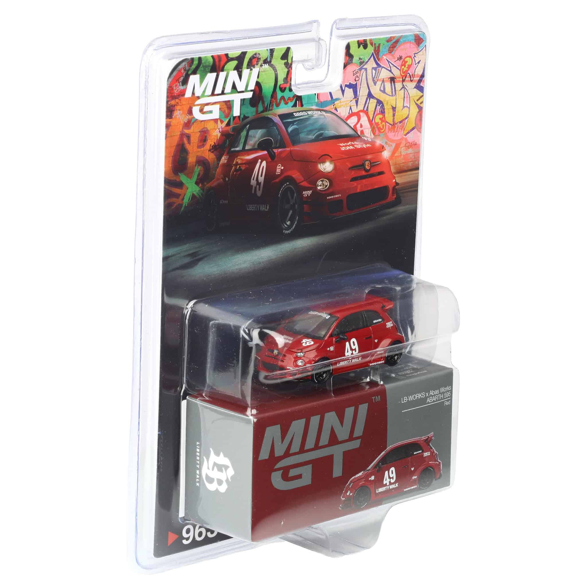1/64 LB-WORKS x Abas Works Abarth 595, Red, Mini GT — Outback Toys