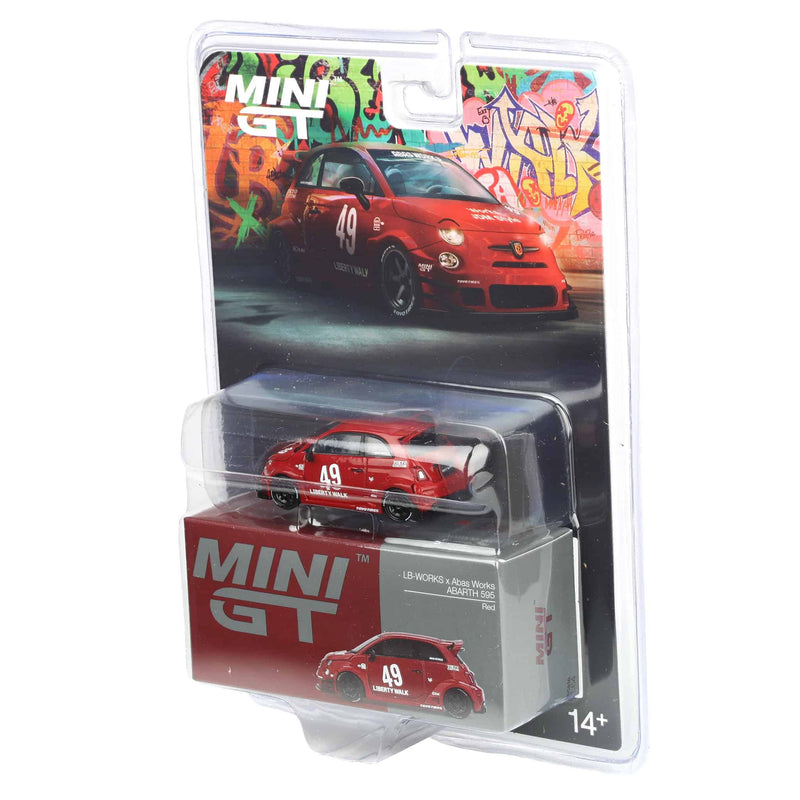1/64 LB-WORKS x Abas Works Abarth 595, Red, Mini GT
