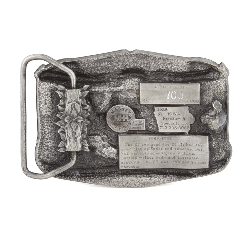 Vintage Massey Harris 27 Combine Limited Edition Metal Belt Buckle