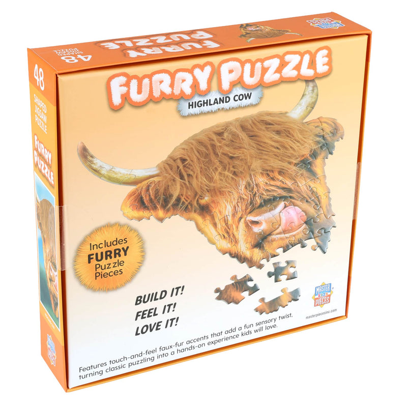 Furry Puzzle Highland Cow 48 Piece Shaped Puzzle