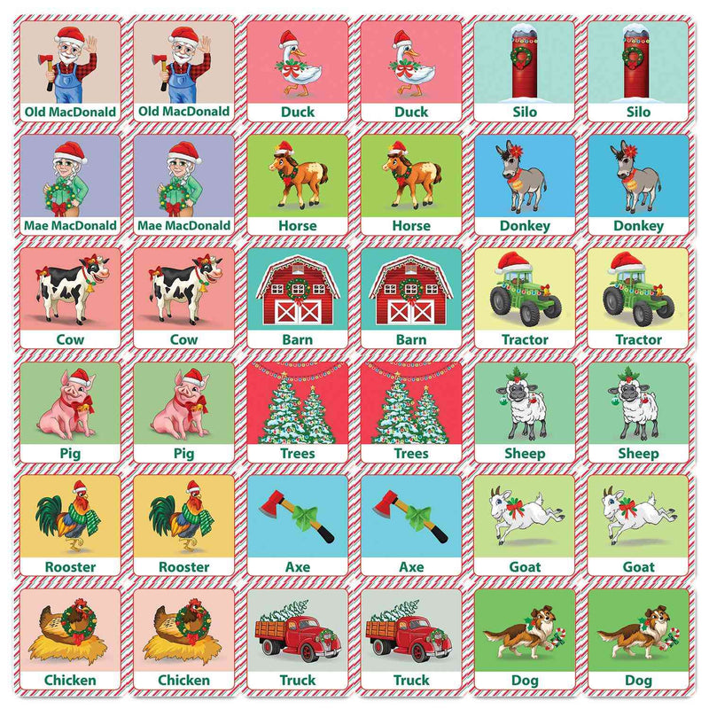 Old MacDonald's Farm Christmas Matching Game
