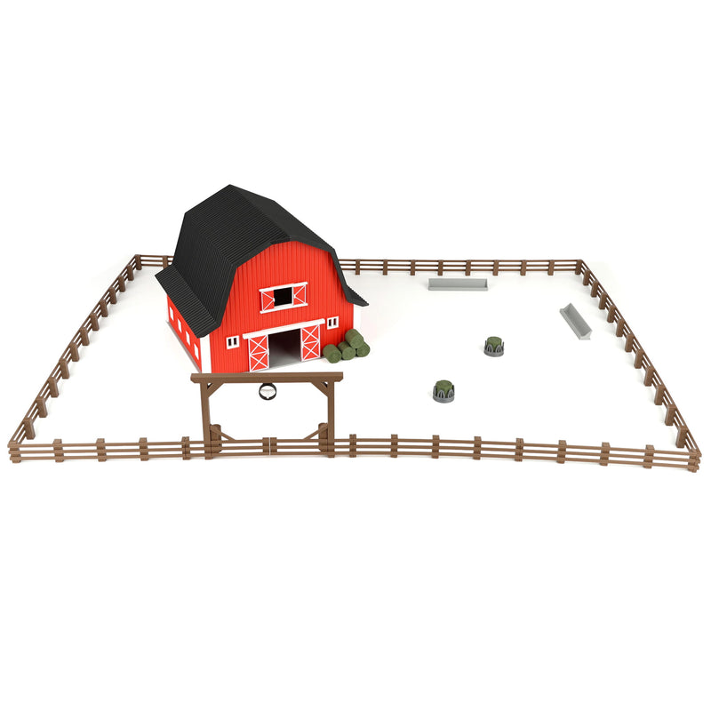 1/64 Barn & Fence Set with Accessories by Microville Toys