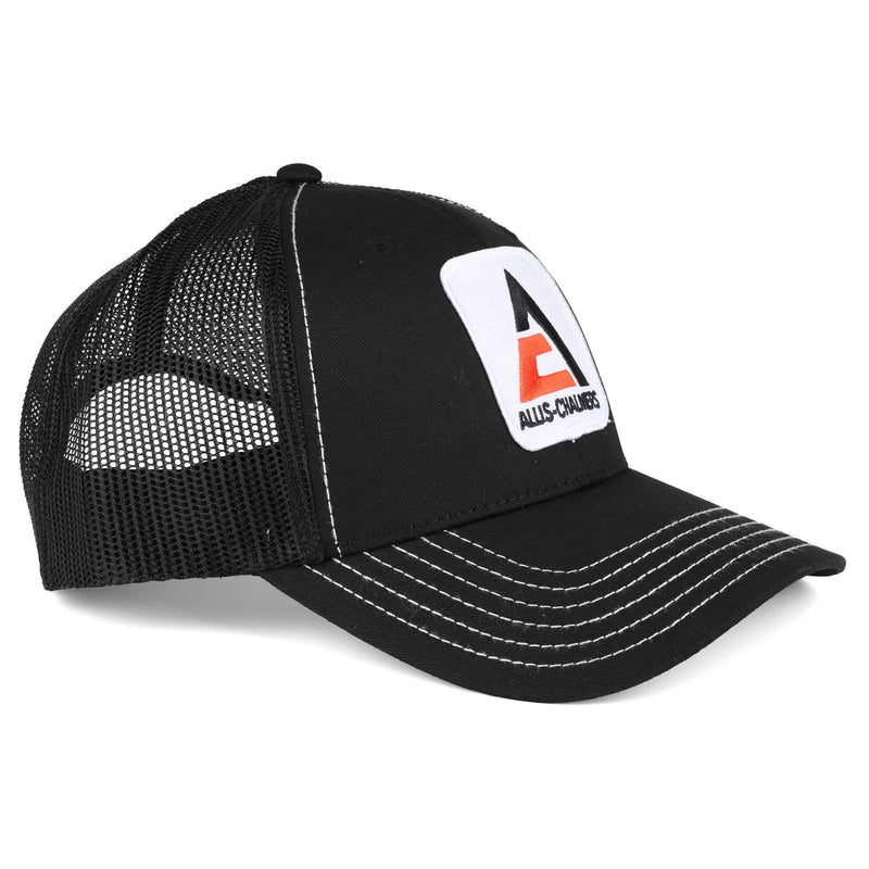 Allis Chalmers Logo Black Mesh Back Cap with White Stitching