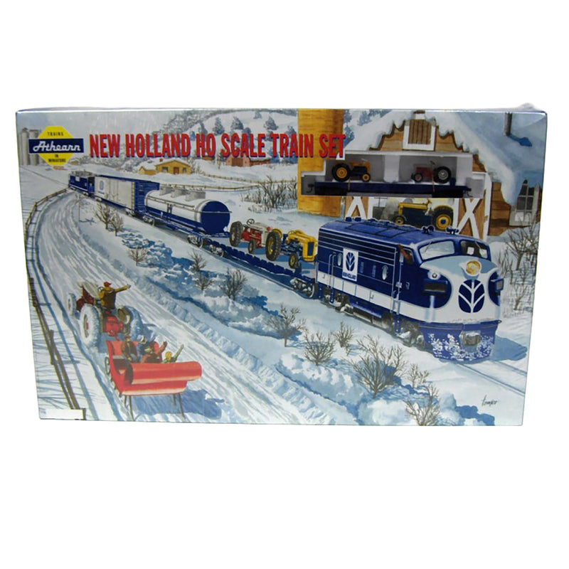 1/87 Ford New Holland HO Scale Train Set #1 featuring Jubilee & IND 4000 Tractors (Complete with track and Transformer) by Athearn