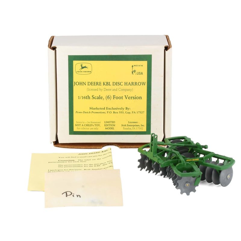 1/16 John Deere KBL Disc Harrow by Nolt Enterprises