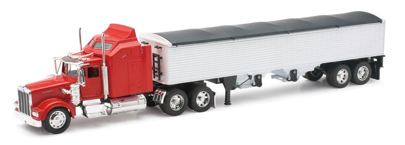 (B&D)1/32 Kenworth W900 Red Cab Semi w/ Grain Hopper Trailer - Damaged Box