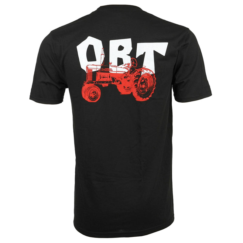 Men's Outback Toys T-Shirt, Black with OBT Logo & Red Tractor