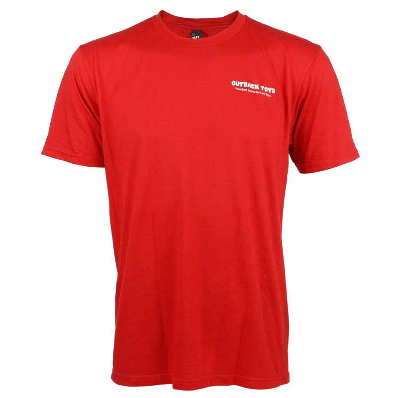 Men's Outback Toys T-Shirt, Red with OBT Logo & Longhorn