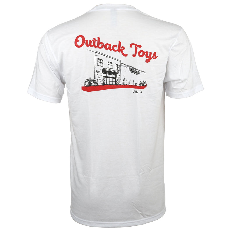 Men's Outback Toys T-Shirt, White with Outback Toys Storefront