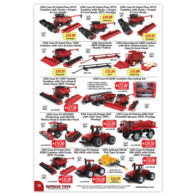 2025-2026 Outback Toys 74 Page Catalog: Farm Toys, Trucks, Cars & More!