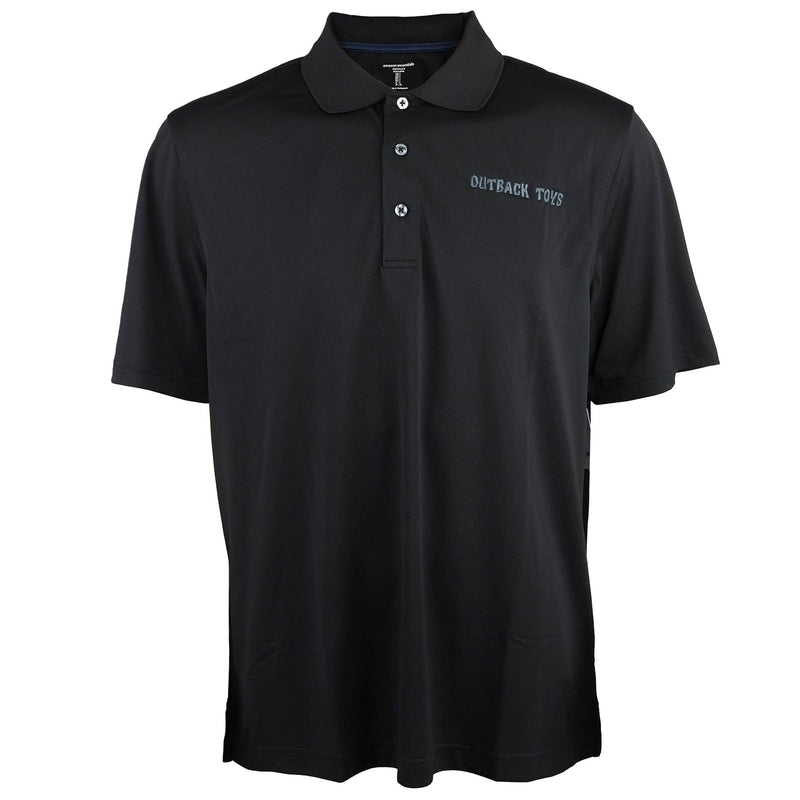 Black Short Sleeve Polo Shirt with Embroidered Outback Toys Logo
