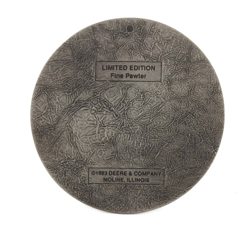 1993 John Deere Happy Holidays Pewter Christmas Ornament