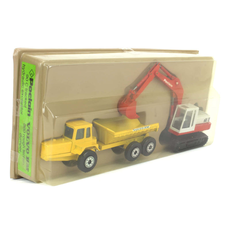 Construction Set with Poclain 90C and Volvo BM 860 Rough Terrain Dumper
