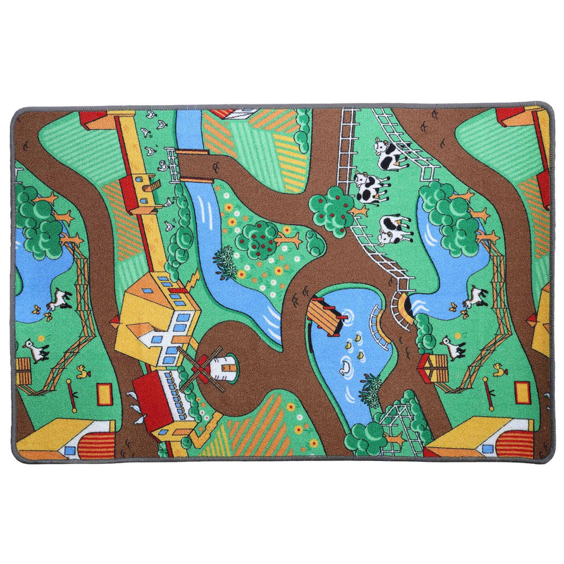Double-Sided Farm & Street Play Carpet, 32in x 47in