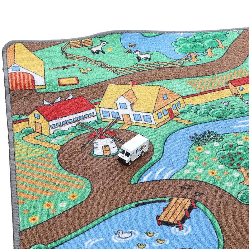 Double-Sided Farm & Street Play Carpet, 32in x 47in