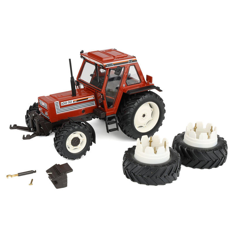 1/32 Fiat 100-90 4WD Tractor with Cab, MFD, & Rear Duals by Replicagri
