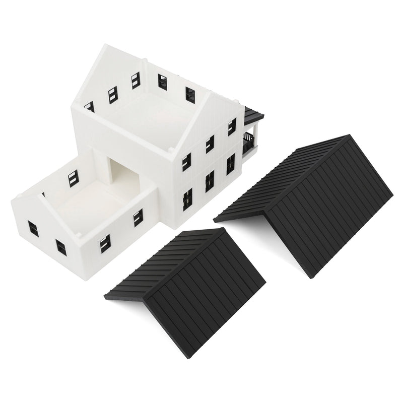 1/64 White & Black Modern Farmhouse, 3D Printed