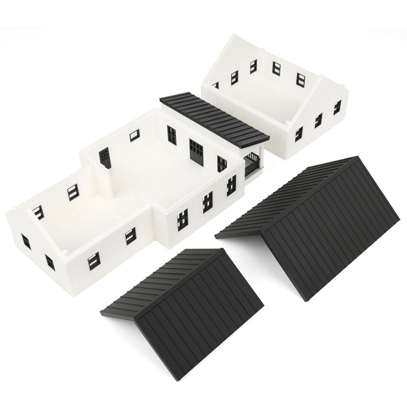 1/64 White & Black Modern Farmhouse, 3D Printed