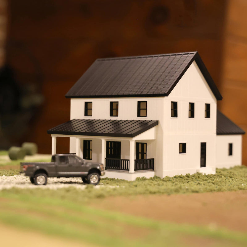 1/64 White & Black Modern Farmhouse, 3D Printed