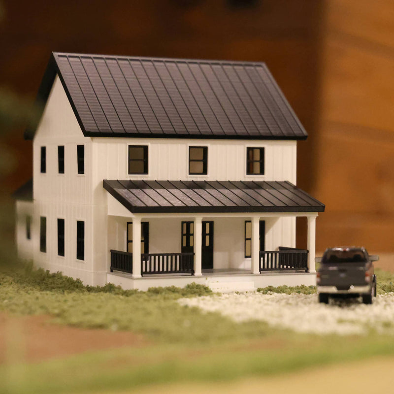 1/64 White & Black Modern Farmhouse, 3D Printed