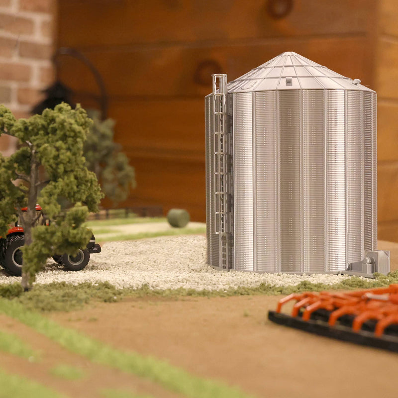 1/64 15-20K Bushel Grain Bin with Ladder & Centrifugal Fan, 3D Printed