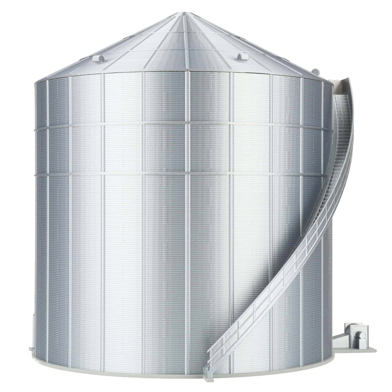 1/64 40-50K Bushel Grain Bin with Stairs & Centrifugal Fan, 3D Printed