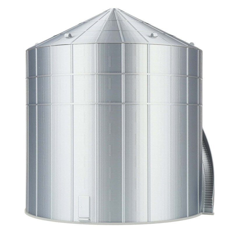 1/64 40-50K Bushel Grain Bin with Stairs & Centrifugal Fan, 3D Printed