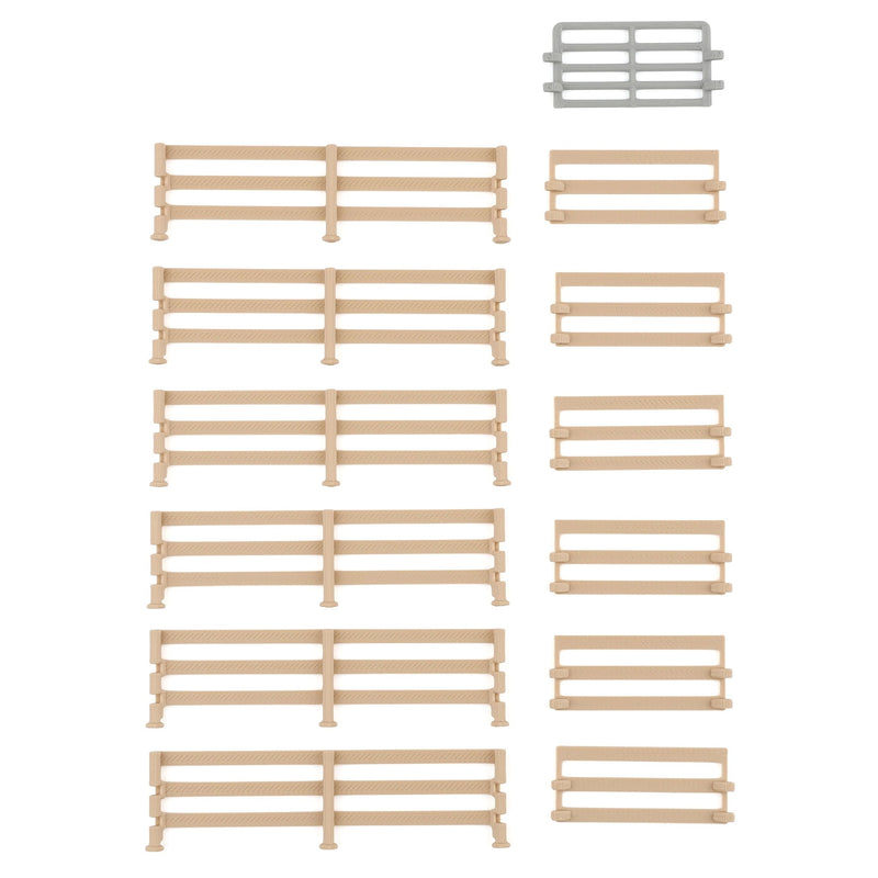 1/64 Wood-look Fencing 6-pack with Gate, 3D Printed