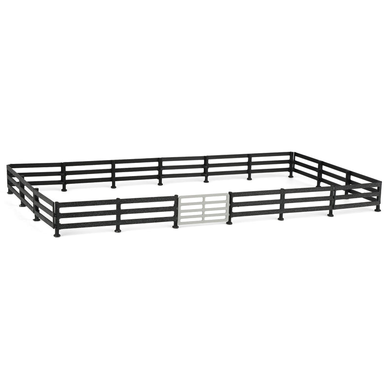 1/64 Black Painted-look Fencing 6-pack with Gate, 3D Printed