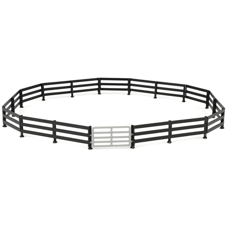 1/64 Black Painted-look Fencing 6-pack with Gate, 3D Printed