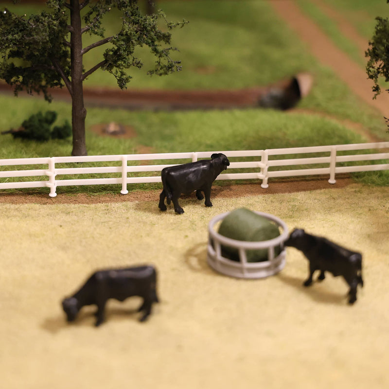 1/64 White Painted-look Fencing 6-pack with Gate, 3D Printed