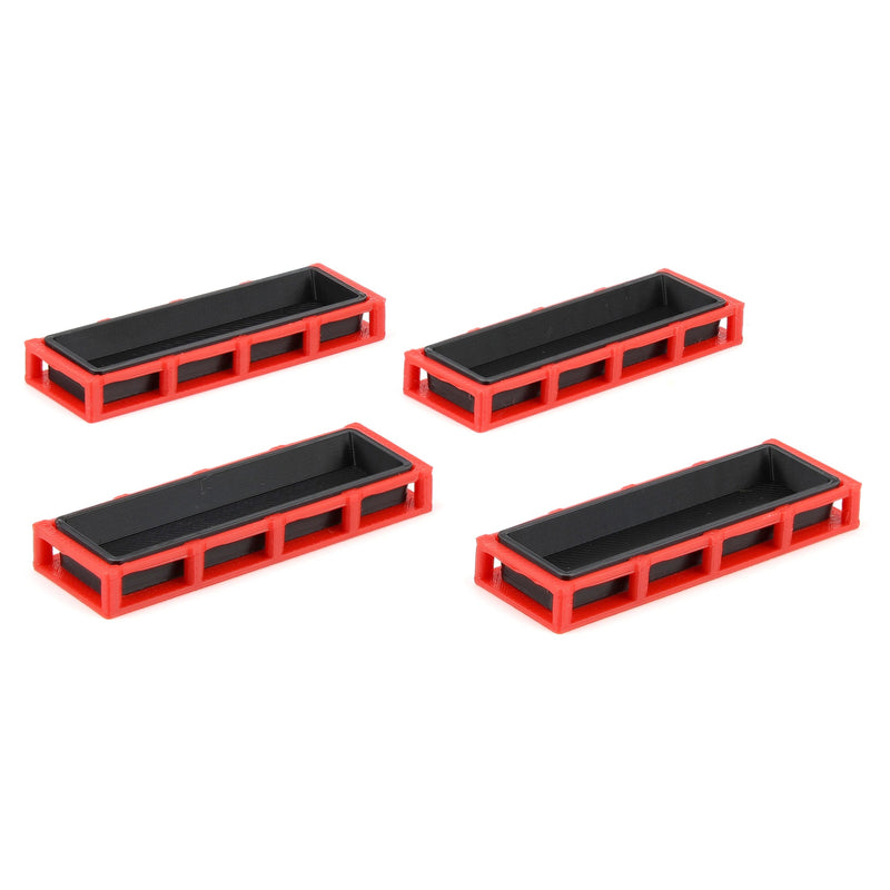 1/64 Red & Black Cattle Feed Trough 4-pack, 3D Printed