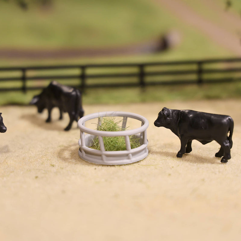 1/64 Gray Round Bale Hay Feeder 2-pack, 3D Printed