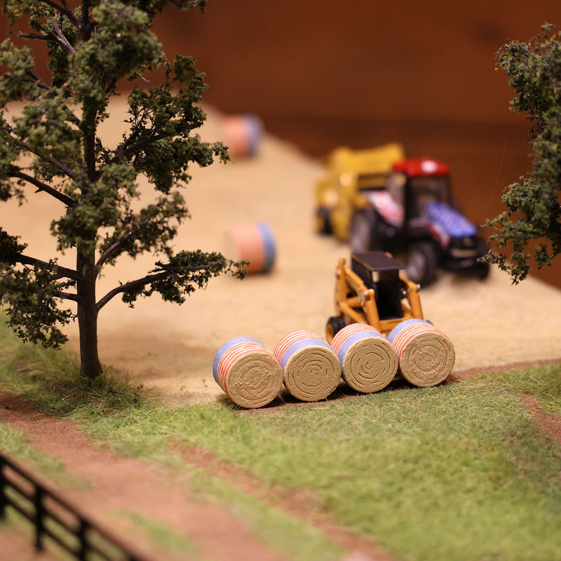 1/64 Round Freedom Wrap Straw Bales 6-Pack by REVD Toys, 3D Printed