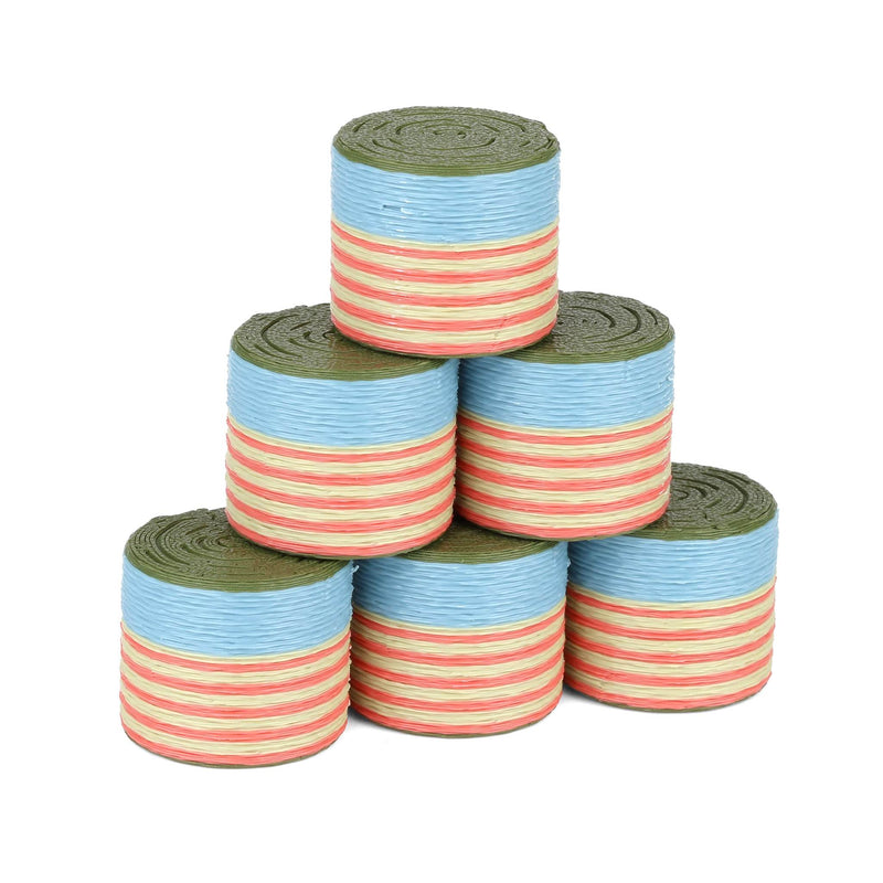 1/64 Round Freedom Wrap Hay Bales 6-Pack by REVD Toys, 3D Printed